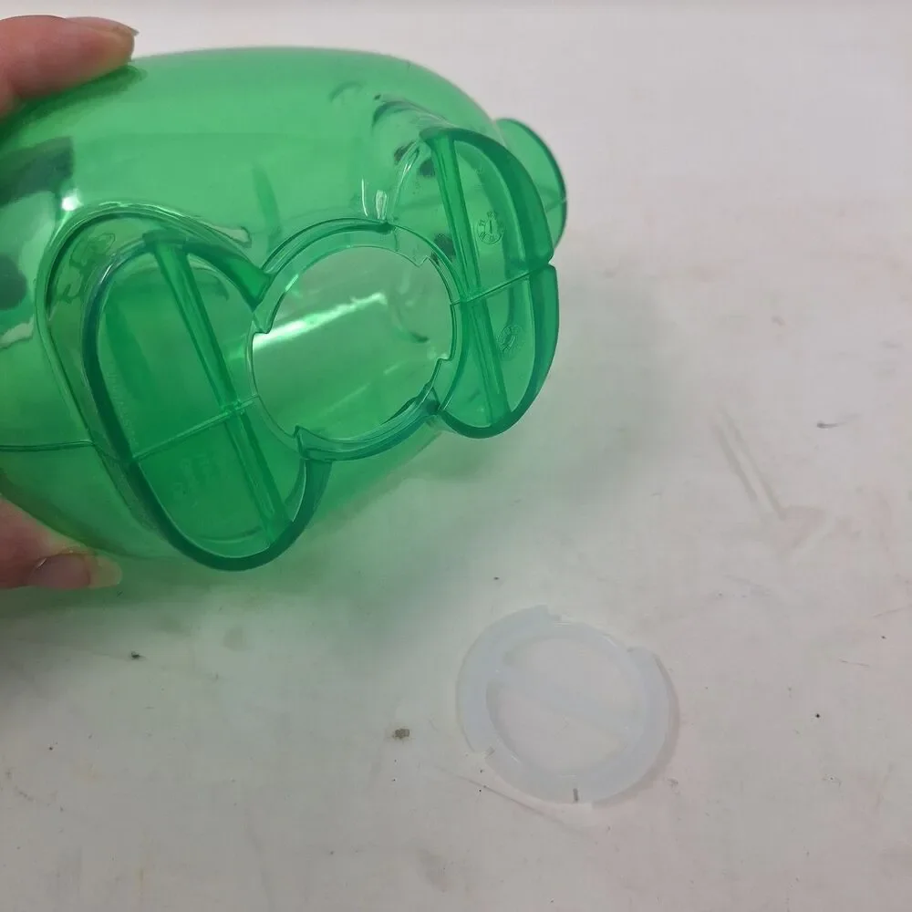 Fairport Savings Bank Green Sheer Plastic Piggybank Pig Coin Storage Novelty